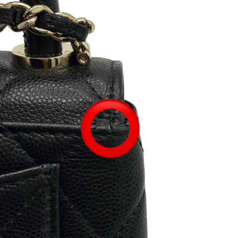 【中古】 CHANEL シャネル SUPER MINI COCOHANDLE ミニミニココハンドル ショルダーバッグ ハンドバッグ ランダム番(2021年～) ブラック キャビアスキン 中古 USED バッグ