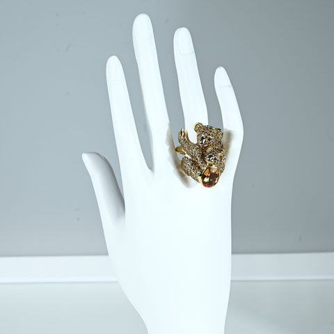【中古】BOUCHERON ブシュロン K18YG TOPAZ RING インペリアルトパーズリング アニマルコレクション コアラ 25.3g #15