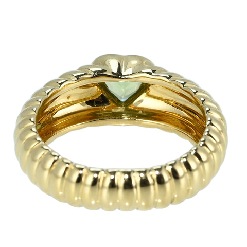 【中古】T＆Co ティファニー K18YG 750 PERIDOT RING  ハートシェイプ  ペリドット リブドフレンドシップリング 5.8g #9