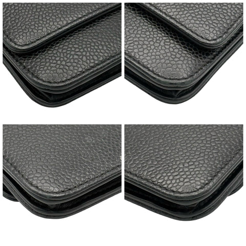 【中古】 CHANEL シャネル CHAIN WALLET チェーンウォレット ショルダーバッグ 19番台(2013~2015年) ブラック キャビアスキン 中古 USED バッグ