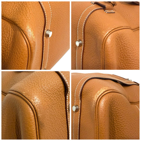 【中古】 Hermes エルメス PURSANGLE 35 ピュールサングル35 ハンドバッグ J口L(2008年) ゴールド トリヨンクレマンス　キャンバス 中古 USED バッグ