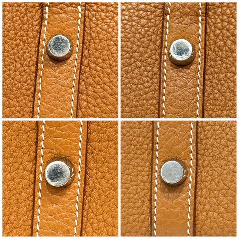 【中古】 Hermes エルメス PURSANGLE 35 ピュールサングル35 ハンドバッグ J口L(2008年) ゴールド トリヨンクレマンス　キャンバス 中古 USED バッグ