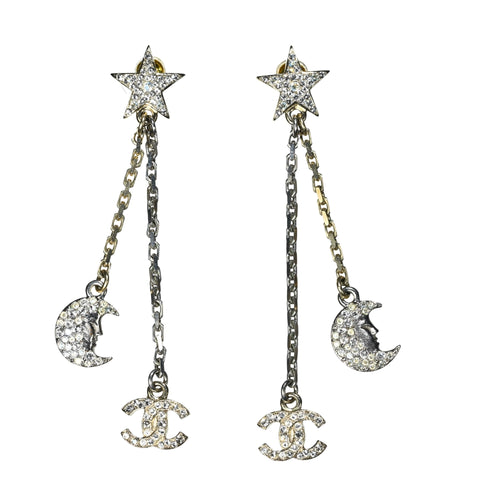 【中古】 CHANEL シャネル COCOMARK STONE EARRINGS ココマーク　ストーンピアス ピアス ゴールド/シルバー GP 中古 セール