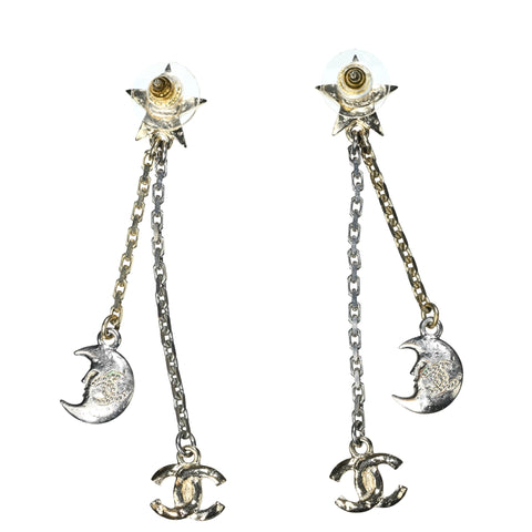 【中古】 CHANEL シャネル COCOMARK STONE EARRINGS ココマーク　ストーンピアス ピアス ゴールド/シルバー GP 中古 セール