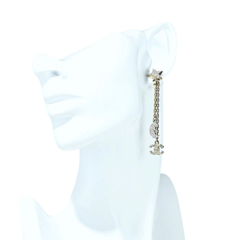 【中古】 CHANEL シャネル COCOMARK STONE EARRINGS ココマーク　ストーンピアス ピアス ゴールド/シルバー GP 中古 セール