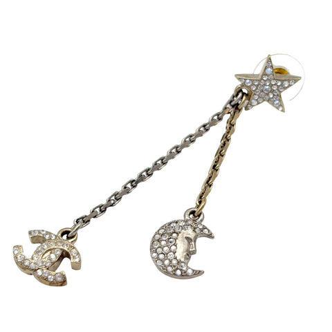 【中古】 CHANEL シャネル COCOMARK STONE EARRINGS ココマーク　ストーンピアス ピアス ゴールド/シルバー GP 中古 セール