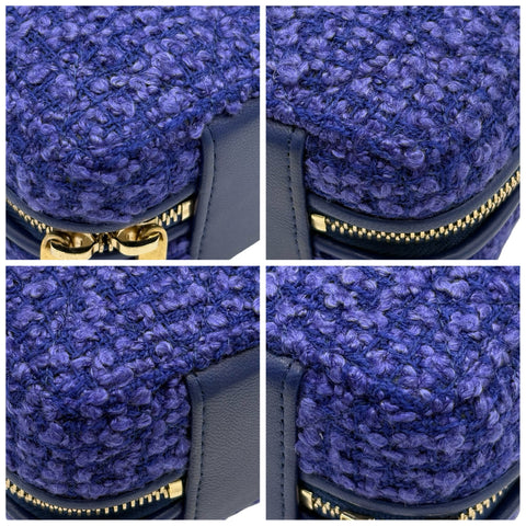 【中古】 CHANEL シャネル MINI CHAIN BAG ミニツイードチェーンバッグ チェーンショルダー ランダム番(2021年～) ブルー/パープル ツイード USED 中古 バッグ