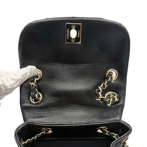 【美品】 CHANEL シャネル DUMA COCOMARK BACKPACK デュマココマーク バックバッグ バックパック ICチップ(2021年～) ブラック カーフスキン 中古 USED バッグ