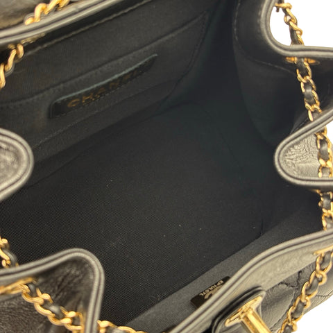 【美品】 CHANEL シャネル DUMA COCOMARK BACKPACK デュマココマーク バックバッグ バックパック ICチップ(2021年～) ブラック カーフスキン 中古 USED バッグ