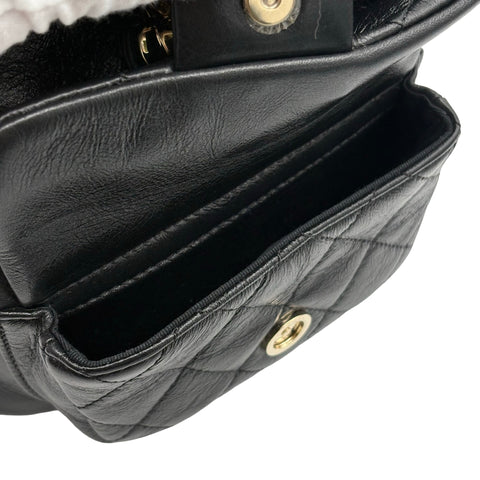 【美品】 CHANEL シャネル DUMA COCOMARK BACKPACK デュマココマーク バックバッグ バックパック ICチップ(2021年～) ブラック カーフスキン 中古 USED バッグ