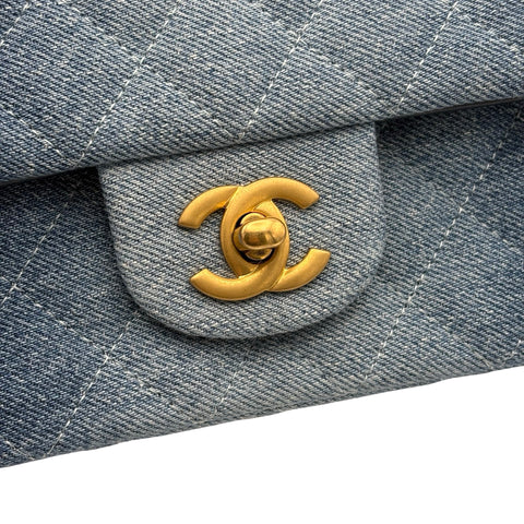 【中古】 CHANEL シャネル MINI MATELASSE CHAIN SHOULDER BAG ミニマトラッセチェーンショルダーバッグ デニム ICチップ(2021年~) ブルー デニム 中古 USED バッグ