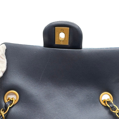 【中古】 CHANEL シャネル MINI MATELASSE CHAIN SHOULDER BAG ミニマトラッセチェーンショルダーバッグ デニム ICチップ(2021年~) ブルー デニム 中古 USED バッグ
