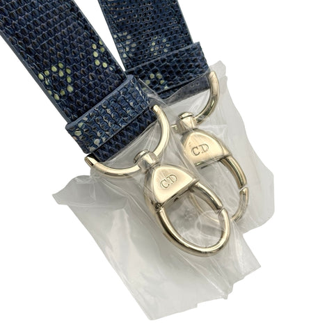 【美品】 Christian Dior クリスチャン ディオール LADY DIOR BAG レディ ディオール バッグ ハンドバッグ ブルー系 リザード 中古 USED バッグ