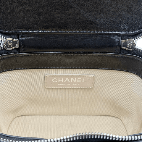 【美品】 CHANEL シャネル 2WAY VANITYBAG バニティバッグ ショルダーバッグ 29番台(2020年) ブラック×ベージュ ラタン×カーフスキン 中古 USED バッグ