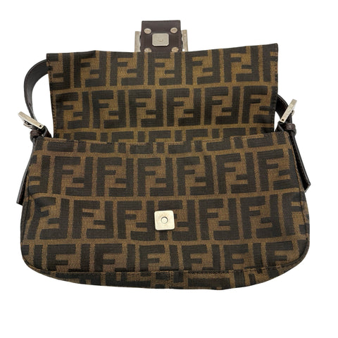 【中古】FENDI フェンディ MAMMA BAGUETTE SHOULDER BAG マンマバケットショルダーバッグ ハンドバッグ ズッカ キャンバス 中古 USED バッグ