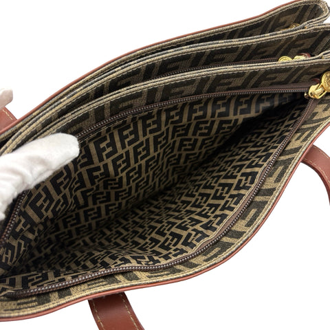 【中古】 FENDI フェンディ ZUCCA SHOULDERBAG ズッカショルダーバッグ ショルダーバッグ ブラウン キャンバス/レザー 中古 USED バッグ
