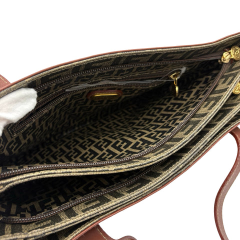 【中古】 FENDI フェンディ ZUCCA SHOULDERBAG ズッカショルダーバッグ ショルダーバッグ ブラウン キャンバス/レザー 中古 USED バッグ
