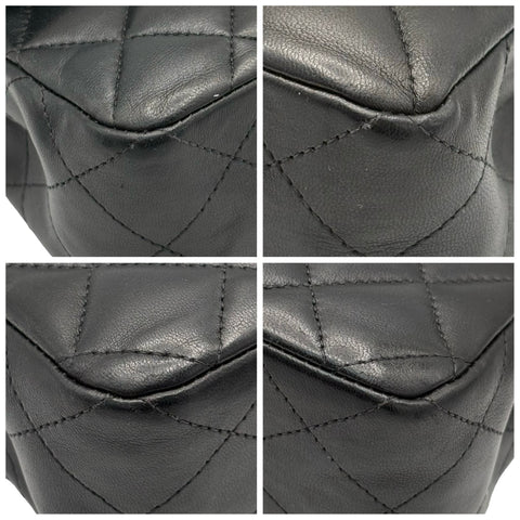 【中古】 CHANEL シャネル DOUBLE FLAP MATELASSE ダブルフラップマトラッセ ショルダーバッグ 31番台(2021年) ブラック ラムスキン 中古 USED バッグ