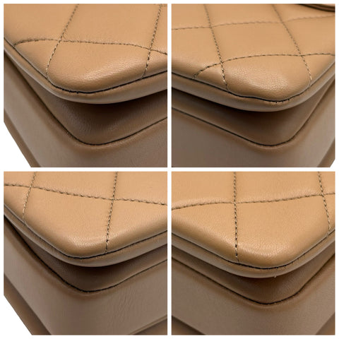 【中古】 CHANEL シャネル TRENDY CC BAG トップハンドル バッグ ハンドバッグ ランダム番(2021年～) ベージュ系 ラムスキン 中古 USED バッグ