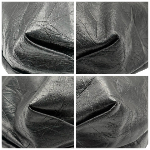 【美品】 BALENCIAGA バレンシアガ CRUSH SHOULDER BAG クラッシュショルダー ショルダーバッグ 742942-1000・O・528147 ブラック レザー 美品 中古 USED バッグ