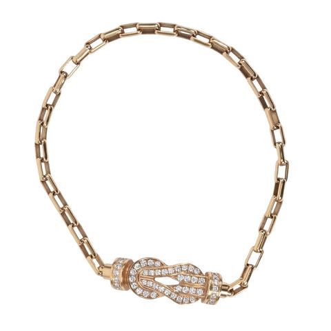 【中古】FRED フレッド K18PG DIAMOND CHANCE INFINIE BRACELET シャンスアンフィニ フルパヴェ ダイヤモンド ブレスレット 8.2g