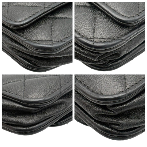 【中古】 CHANEL シャネル CHAIN WALLET チェーンウォレット ランダム番(2021年～) ブラック ラムスキン 中古 USED バッグ