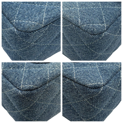 【中古】 CHANEL シャネル MINI MATELASSE CHAIN SHOULDER BAG ミニマトラッセチェーンショルダーバッグ デニム ICチップ(2021年~) ブルー デニム 中古 USED バッグ