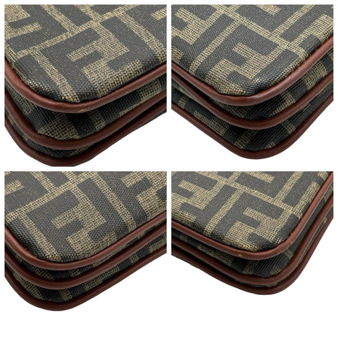 【中古】 FENDI フェンディ ZUCCA SHOULDERBAG ズッカショルダーバッグ ショルダーバッグ ブラウン キャンバス/レザー 中古 USED バッグ
