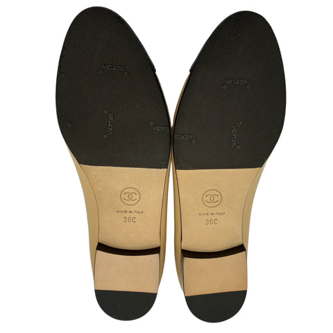 【中古】 CHANEL シャネル SHOES バイカラーバレエシューズ 36 USED 中古 SHOES 靴