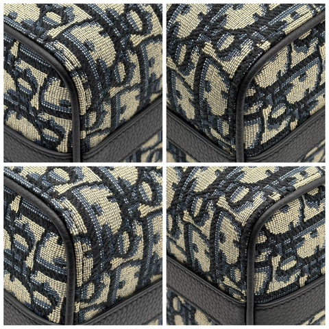 【美品】 Christian Dior クリスチャン ディオール OBLIQUE LINGOT 22 オブリーク ランゴ 22 ショルダーバッグ ネイビー キャンバス/レザー 美品 USED メンズ バッグ