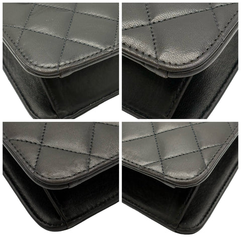 【中古】 CHANEL シャネル PUSHLOCKSHOULDERBAG プッシュロック ショルダーバッグ 5番台(1999‐2000年) ブラック ラムスキン 中古 USED バッグ