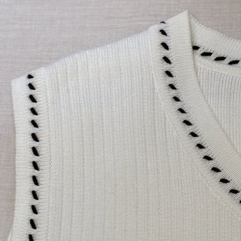 【中古】CHANEL シャネル SWEATER ノースリーブニット トップス 36 USED 中古 1996年 CLOTHES 洋服