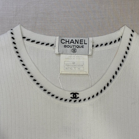 【中古】CHANEL シャネル SWEATER ノースリーブニット トップス 36 USED 中古 1996年 CLOTHES 洋服
