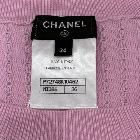 【中古】 CHANEL シャネル KNIT 半袖ニットトップス  36 USED 中古 2022年 CLOTHES 洋服