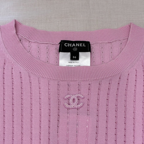 【中古】 CHANEL シャネル KNIT 半袖ニットトップス  36 USED 中古 2022年 CLOTHES 洋服