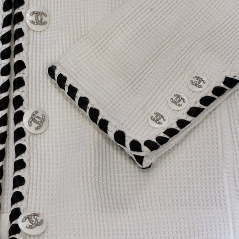 【中古】 CHANEL シャネル JACKET ノーカラーツイードジャケット 42 USED 中古 2021年 CLOTHES 洋服