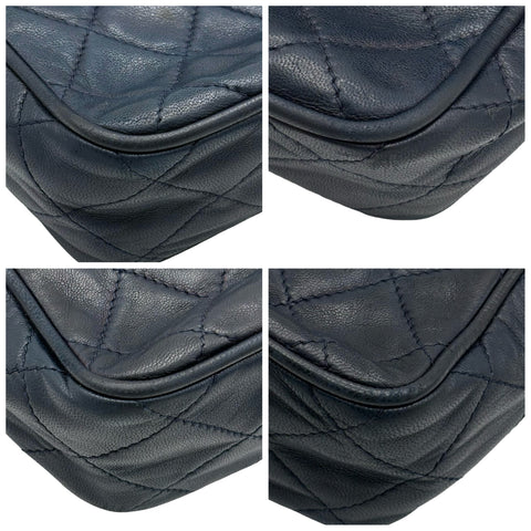 【中古】 CHANEL シャネル COCOMARK SHOULDER BAG フリンジタッセルチャームショルダーバッグ  1番台(2013年） ネイビー ラムスキン 中古 USED バッグ