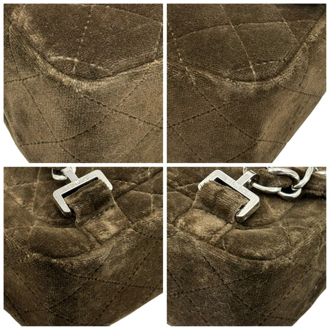 【中古】 CHANEL シャネル MATELASSE VELOUR BACK PACK マトラッセベロアバッグパック バックパック 4番台(1996-1998年) カーキ ベロア USED USED バッグ