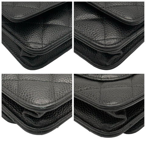 【中古】 CHANEL シャネル チェーンウォレット CHAIN WALLET 29番台(2019-2020年) ブラック キャビアスキン 中古 USED バッグ