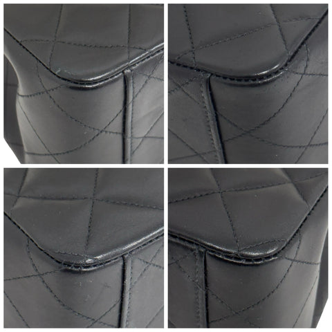 【中古】 CHANEL シャネル JUMBO CLASSIC FLAP デカマトラッセ ショルダーバッグ 3番台(1995年) ブラック ラムスキン ヴィンテージ 中古 USED バッグ