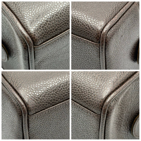 【中古】 CHANEL シャネル COCOMARK COSME POUCH ココマーク コスメポーチ POUCH ブラウン キャビアスキン 中古 BROWM CAVIARSKIN
