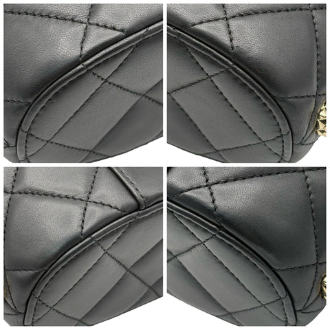 【中古】 CHANEL シャネル バニティチェーンショルダーバッグ  ブラック ラムスキン ランダム番(2021～年) ブランドバッグ ショルダーバッグ  中古品 レディース