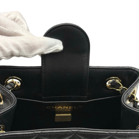 【中古】 CHANEL シャネル MATELASSE BAG マトラッセ チェーンショルダー ICチップ(2021年～) ブラック キャビアスキン 中古 USED