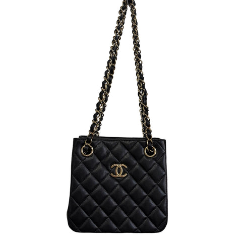 【中古】 CHANEL シャネル MATELASSE BAG マトラッセ チェーンショルダー ICチップ(2021年～) ブラック キャビアスキン 中古 USED