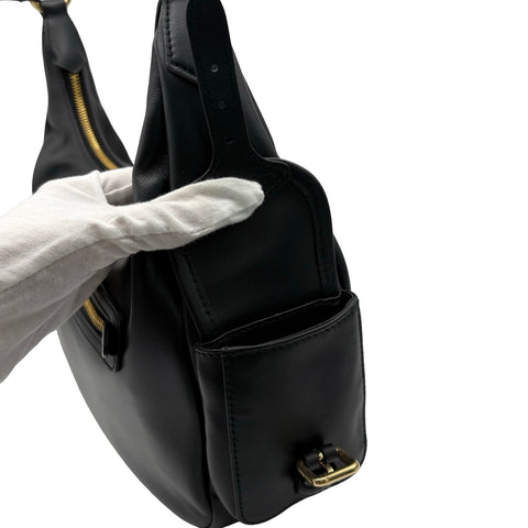 【美品】 miu miu ミュウミュウ miu miu POCKET LEATHER BAG ポケット ナッパレザー バッグ ショルダーバッグ ブラック カーフスキン 未使用 美品 バッグ