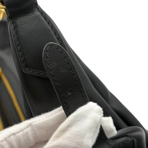 【美品】 miu miu ミュウミュウ miu miu POCKET LEATHER BAG ポケット ナッパレザー バッグ ショルダーバッグ ブラック カーフスキン 未使用 美品 バッグ