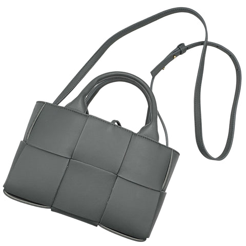 【中古】 BOTTEGA VENETA ボッテガ・ヴェネタ BOTTEGA VENETA CANDY ARCO 2WAY BAG キャンディーアルコバッグ ショルダーバッグ ICチップ グレー LEATHER 中古 USED バッグ