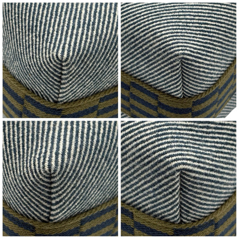 【美品】 Hermes エルメス BRIDE A BRAC PM ブリッドアブラックPM ハンドバッグ カーキ/ブルー コットンキャンバス 中古 USED バッグ