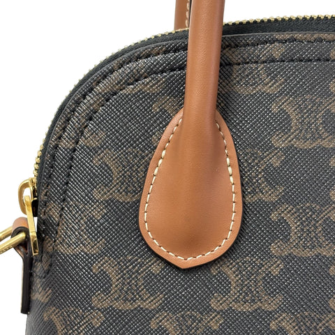 【美品】 CELINE セリーヌ TEEN HONORINE 2WAY SHOULDER BAG ティーンオノリン2WAYショルダーバッグ F・CE1265 ブラウン キャンバス/カーフレザー 中古 USED バッグ