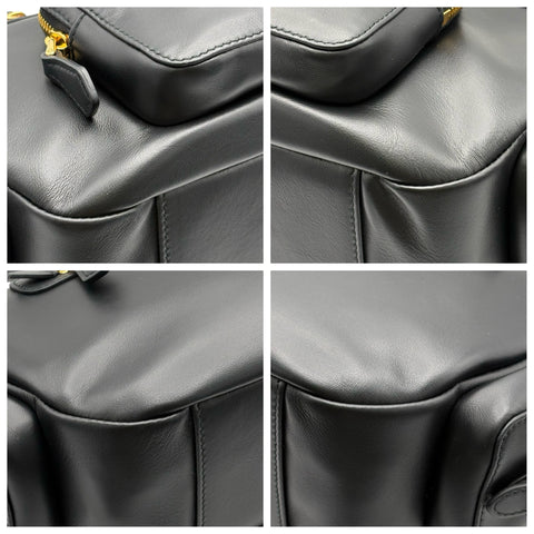 【美品】 miu miu ミュウミュウ miu miu POCKET LEATHER BAG ポケット ナッパレザー バッグ ショルダーバッグ ブラック カーフスキン 未使用 美品 バッグ